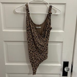 Abercrombie leopard print bodysuit size small